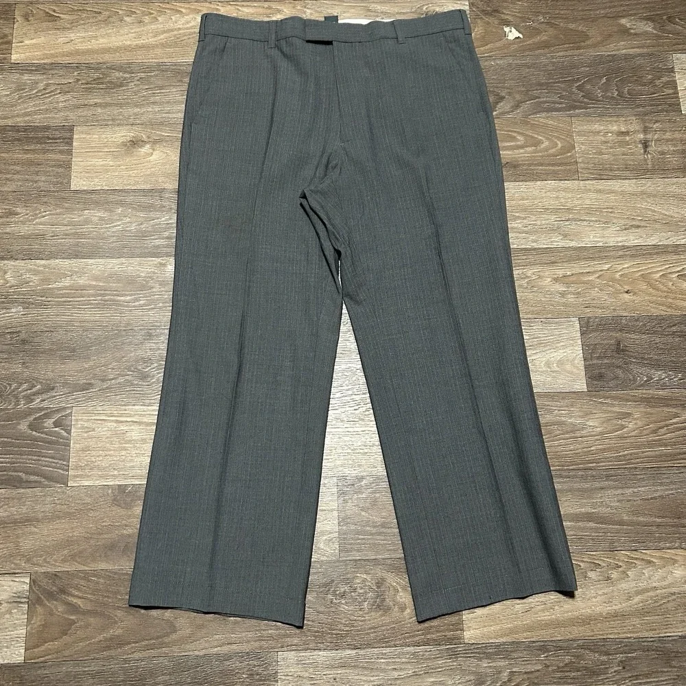 Banana Republic Dress Pants Mens 38x32 Charcoal Grey Wool Blend Pinstripe